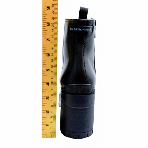 Brand New Prada Montana Lug Sole Vitello Leather mini Platform Combat Boots - Picture 12 of 12